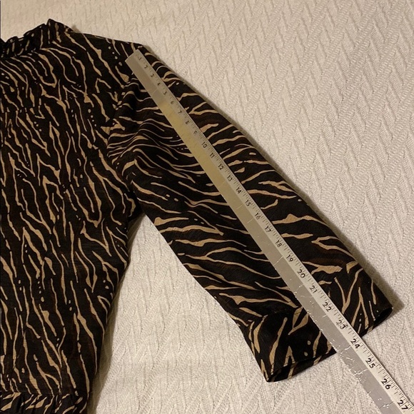 Women's Silk Jacket Blazer Ruffled Animal Print Luxury Office Business Casual - Picture 11 of 15